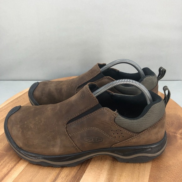 Keen Rialto Slip On Casual Shoes Mens 9.5 Brown Leather Comfort Walking Cushion - Picture 3 of 7